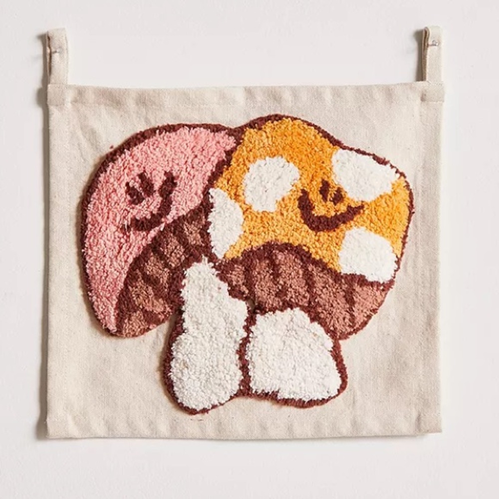 Urban Outfitters Pink Orange Mushroom Mini Tapesty